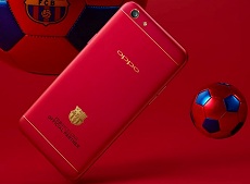 Oppo F3 màu đỏ in logo FC Barcelona khiến Fan muốn bùng cháy
