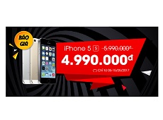 iPhone 5s 16GB chính thức giảm giá mạnh, chỉ còn 4.990.000đ tại Viettel Store