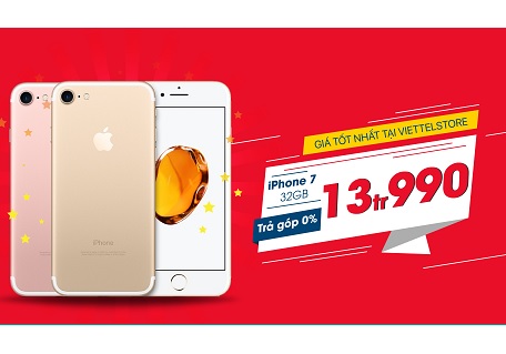 Đến ngay Viettel Store mua iPhone 7 giá tốt chỉ từ 13.990.000đ, áp dụng trả góp 0%