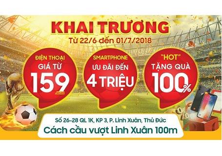 Khai trương Viettel Store tại TP. Hồ Chí Minh mua điện thoại giá từ 159k, smartphone ưu đãi đến 4 triệu đồng