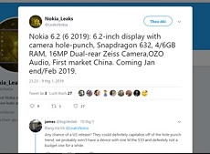 Lộ ngày ra mắt Nokia 6.2: Smartphone tầm trung sở hữu màn hình 
