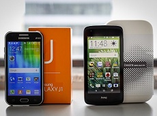 Smartphone 2 sim giá rẻ: Nên mua Desire 326G hay Galaxy J1?